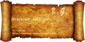 Kuntner Géza névjegykártya