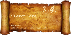 Kuntner Géza névjegykártya