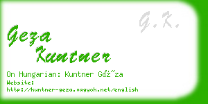 geza kuntner business card